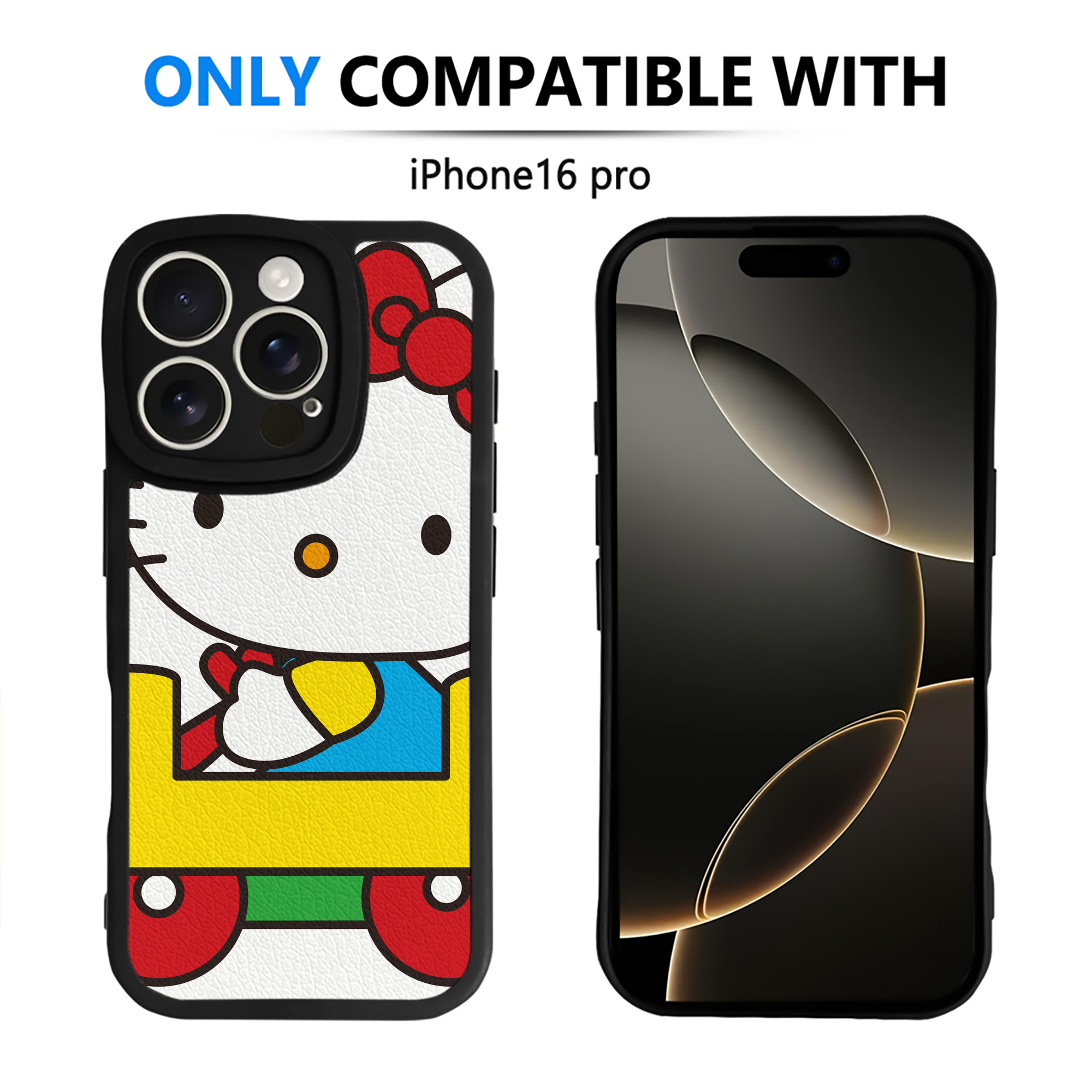 （画像用） Hello Kitty ハローキティ 【iPhone 16シリーズ対応】シリコンスマホケース（レザー調） 材質：シリコン